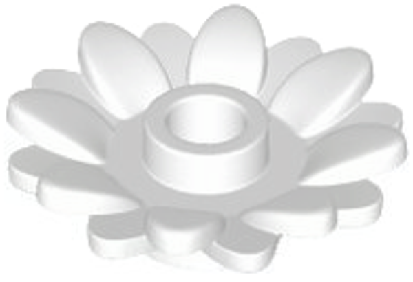 ID item:6901 Plate, Plant Flower 2 x 2 Round with 16 Petals (Sunflower), White