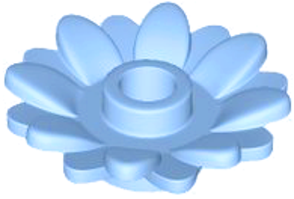 ID item:6901, Plant Flower 2 x 2 Round with 16 Petals (Sunflower), Bright Light Blue
