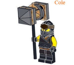 Lego Cole minifiguur met hamer