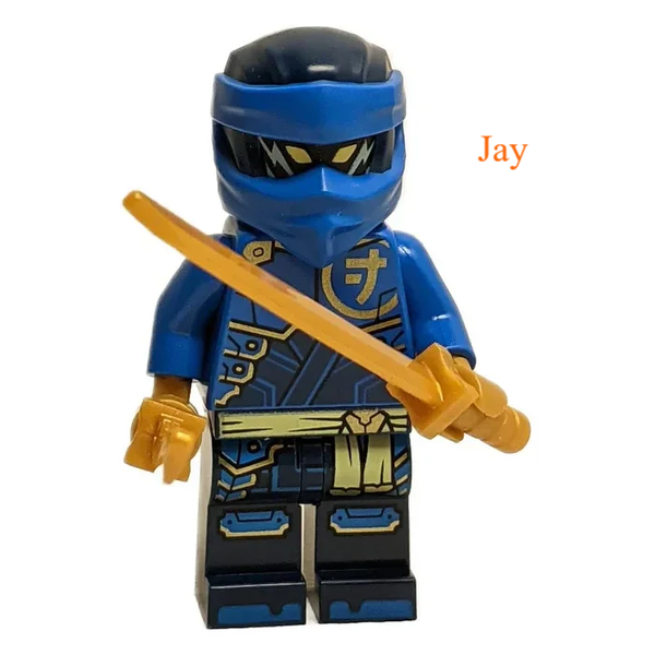Lego Jay minifiguur met gouden zwaard