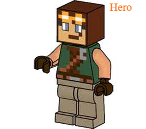 Lego Hero minifiguur met bruine zwaard