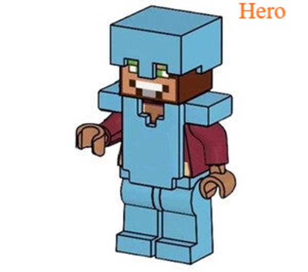 Lego Hero minifiguur met blauwe zwaard en een schild