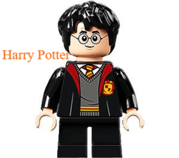 Lego Harry Potter minifiguur met twee tover stokjes