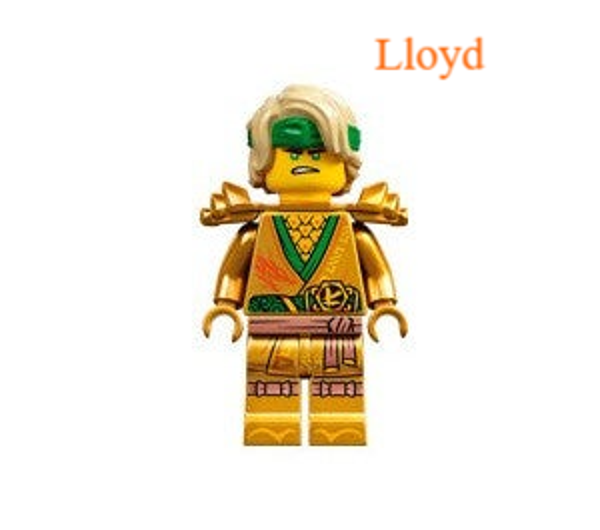 Lego Lloyd minifiguur met twee gouden zwaarden