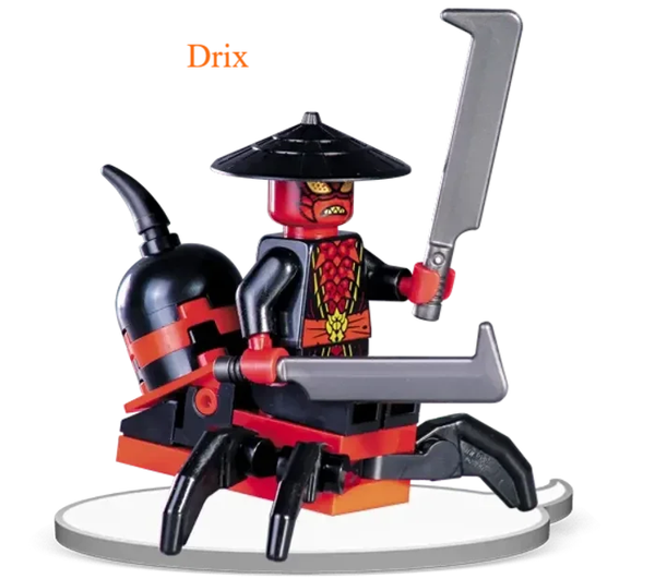 Lego Drix minifiguur met twee zwaarden