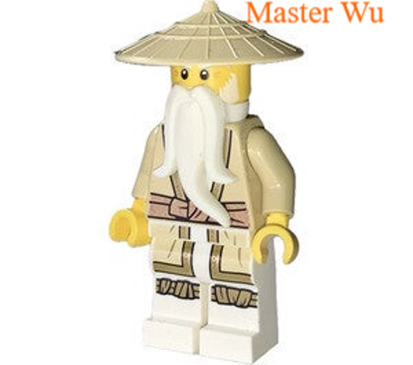 Lego Master Wu minifiguur met bruine stok