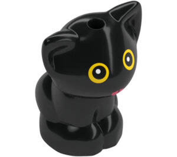 Lego sitting kat (Klein) met geel ogen