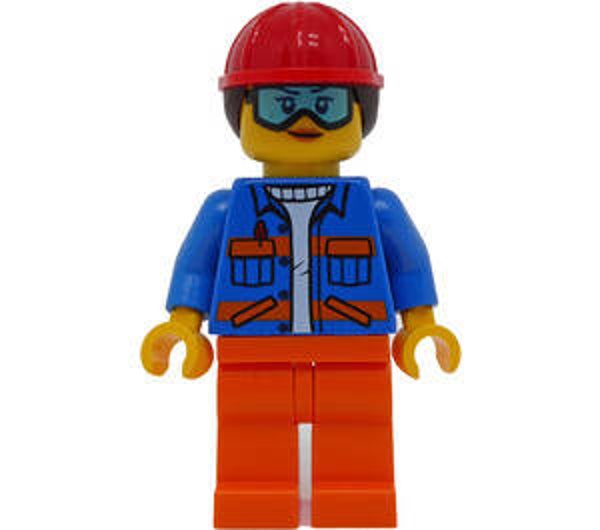 Lego Bouwvakker met Veiligheidsbril Minifiguur