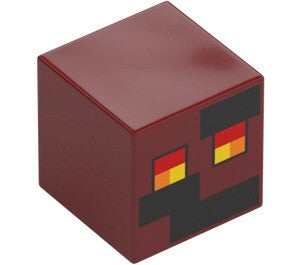 Lego Vierkant Minifiguur Hoofd met Magma Cube Decoratie