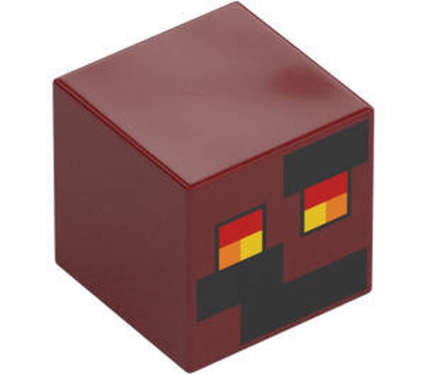 Lego Vierkant Minifiguur Hoofd met Magma Cube Decoratie