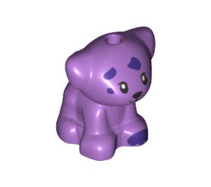 Lego Hond Puppy (Klein) met Donkerpaars Spots en Paw