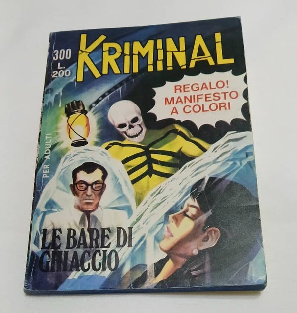 Fumetto  kriminal Corno n. 300 Lire 200 le bare di ghiaccio anno VIII 1971 di resa
