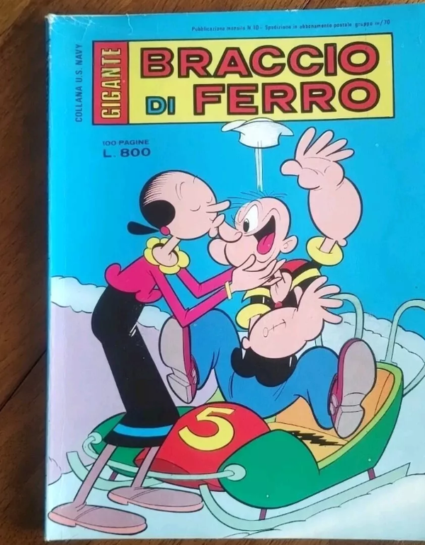BRACCIO DI FERRO   GIGANTE   COLLANA U.S. NAVY   N° 10   DICEMBRE 1977   BIANCO E NERO + COLORE   EDIZIONI METRO
