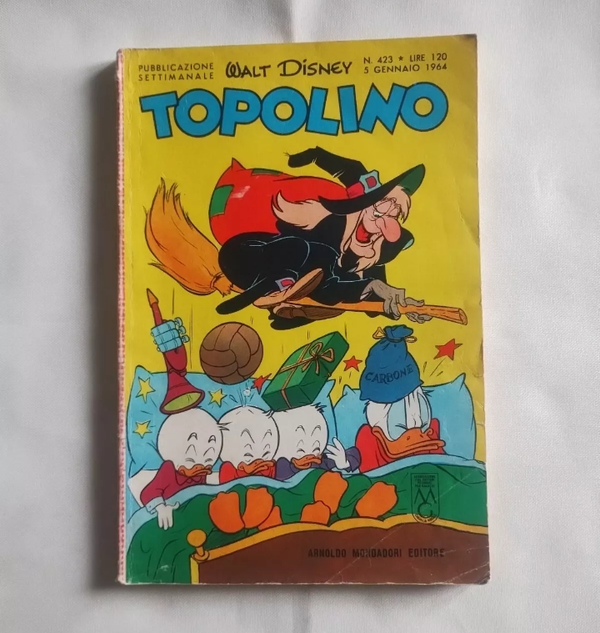 TOPOLINO   N° 423   WALT DISNEY   5 GENNAIO 1964   ANOLDO MONDADORI EDITORE   COMPLETO DI  BOLLINI E GIOCHI NON SVOLTI