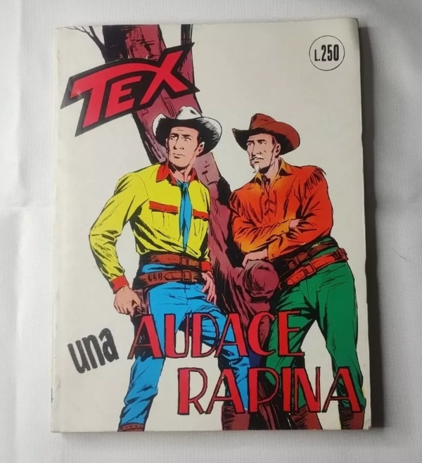 FUMETTO   TEX N° 44   RISTAMPA    UNA AUDACE RAPINA   OTTOBRE  1967   AUTORIZZAZIONE 2926   SENZA SCRITTA CONTINUA   CON SCRITTA FIEG   L. 250