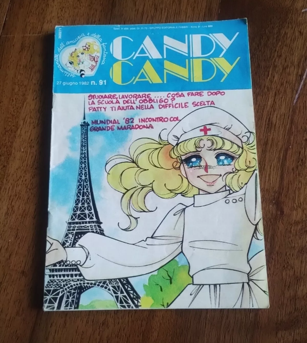 FUMETTO  CANDY CANDY  N° 91  27 GIUGNO 1982  GRUPPO EDITORIALE FABBRI  OTTIME CONDIZIONI, CON ALL'INTERNO " MUNDIAL '82 " CON FOTO DI MARADONA, FOTO DI ANNA OXA
