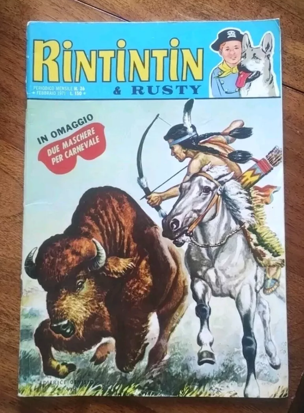 RINTINTIN & RUSTY  N° 26  FEBBRAIO 1971  BIANCO E NERO + COLORE  EDIZIONI CENISIO.