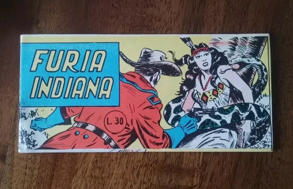 STRISCIA FUMETTO  FURIA INDIANA  EDITRICE MILANO - TIPO. CASATI NUM. UNICO  L. 30  NUMERO UNICO  TITOLO : LE SETTE ROCCE  OTTIME CONDIZIONI,  VEDI FOTO.