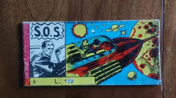 STRISCIA FUMETTO  S.O.S.  L. 100  SUPPL. A COLL. COSMO  LITO EDITORIALE  LAMPOGRAFICA s.r.l.  STRISCIA B.