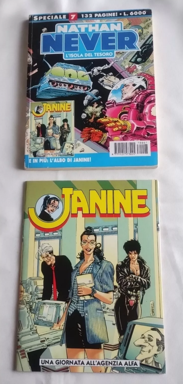 FUMETTO   SPECIALE NATHAN NEVER N° 7    L'ISOLA DEL TESORO   CON ALLEGATO ALBETTO JANINE    UNA GIORNATA ALL'AGENZIA ALFA   DICEMBRE 1997
