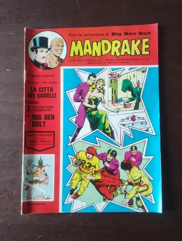 MANDRAKE  ALBI DEL VASCELLO MENSILE SERIE CRONOLOGICA N° 70   TUTTA A COLORI   12 - 1974  EDIZIONI FRATELLI SPADA