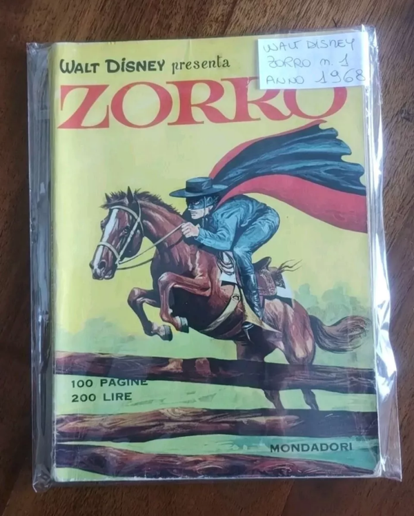 WALT DISNEY  PRESENTA ZORRO   NUMERO 1  ANNO 1968  100 PAGINE  200 LIRE  MONDADORI