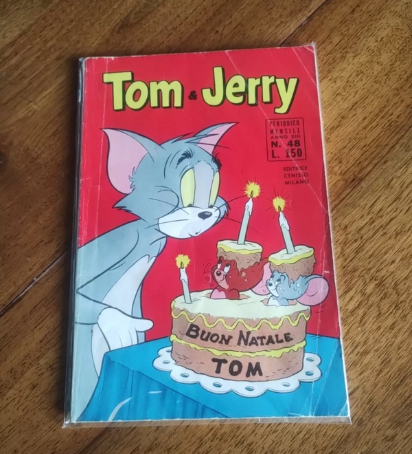 TOM & JERRY  PERIODICO MENSILE  ANNO XIII  N° 48  L.150  EDITRICE CENISIO MILANO  " BUON NATALE TOM "
