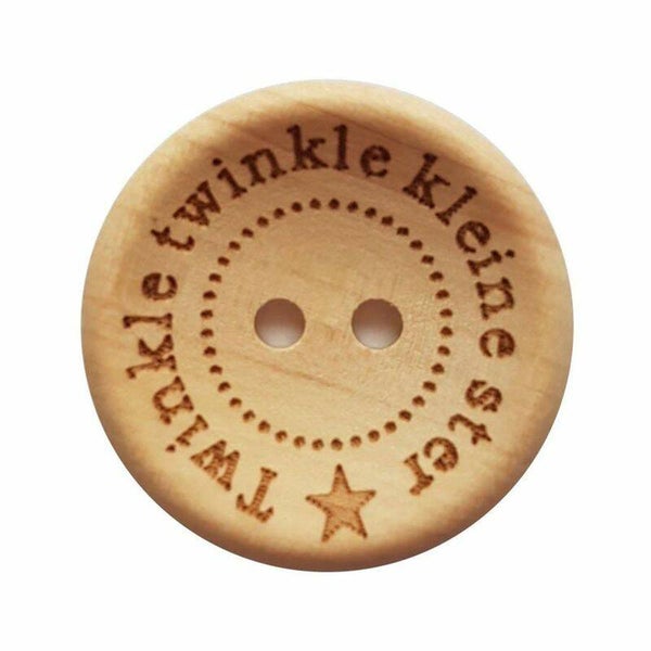 Durable Houten Knoop Twinkel Twinkel Kleine Ster, 25mm (3 stuks)