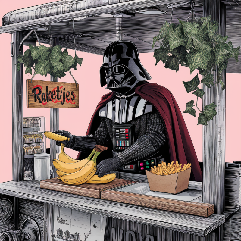 Darth-vader-serveert-bananen-uit-een-foodtruck