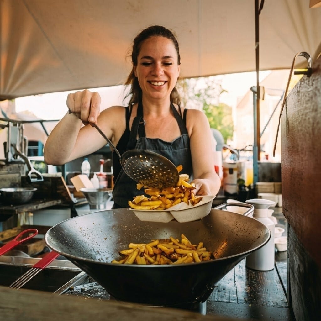 blijde-medewerkster-schept-friet-in-bakje