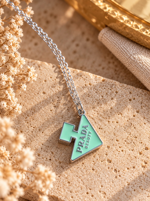 Prada mint necklace