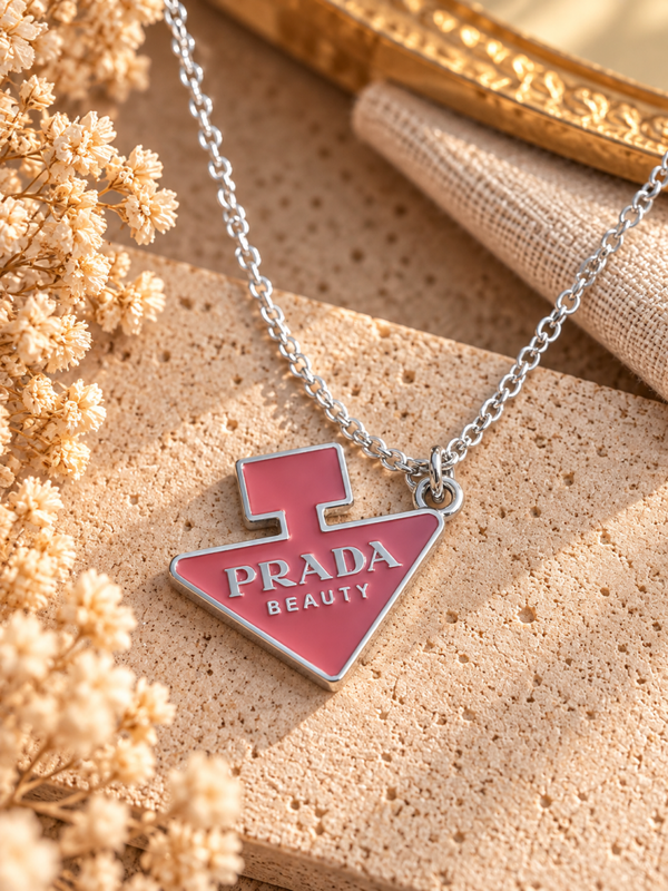 Prada pink necklace