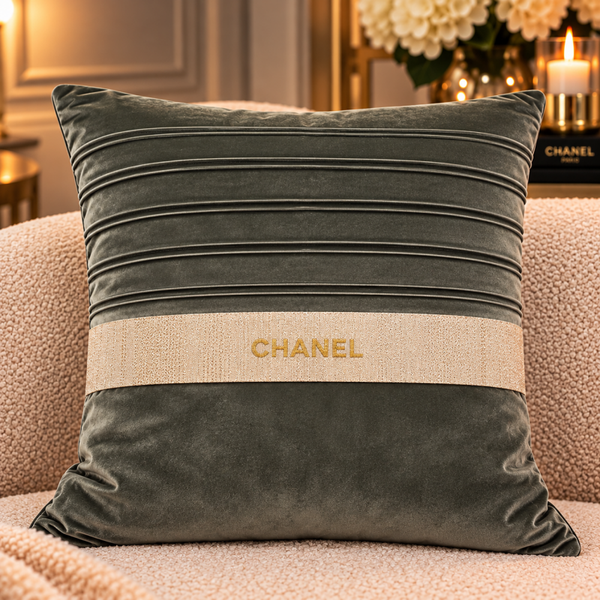 Chanel cushion sage & champagne