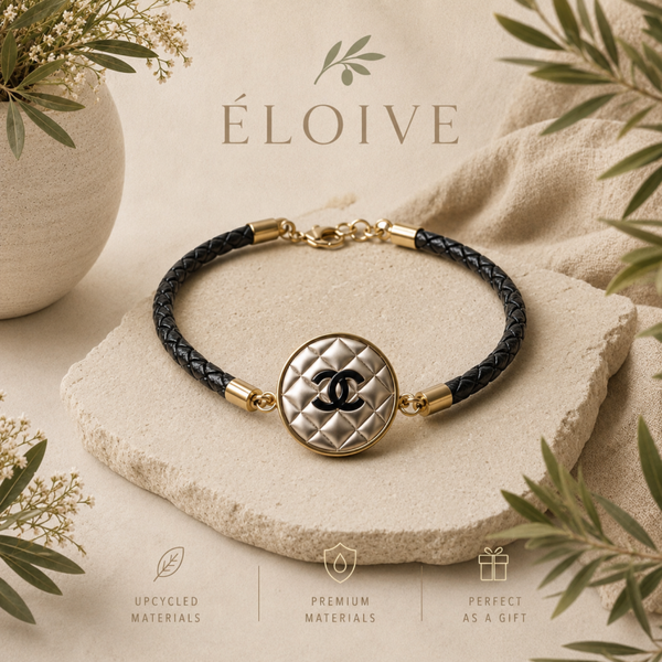 Armband zwart gevlochten