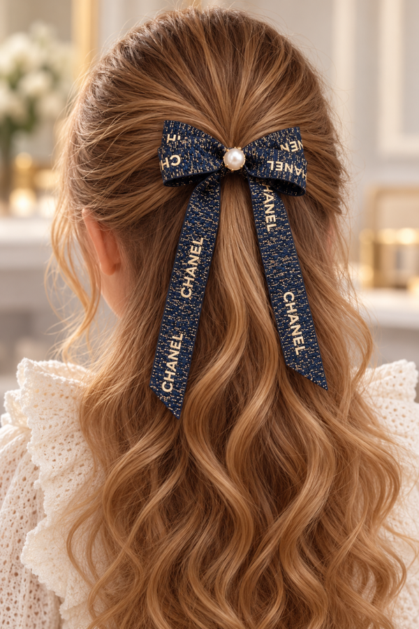 Chanel navy bow