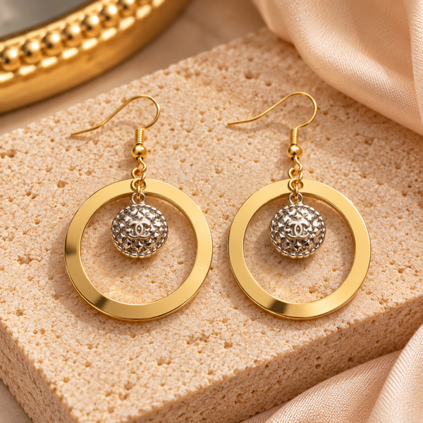 Two-Tone Statement Earrings