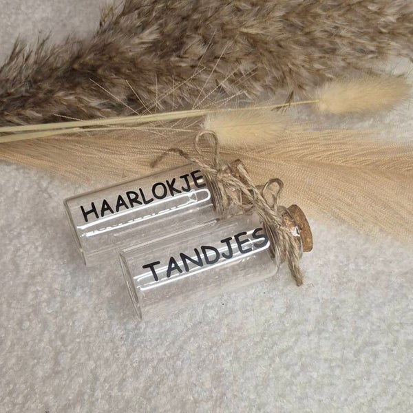Haarlokje & tandjes bewaarglaasjes