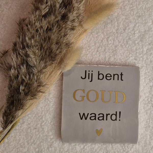 Jij bent goud waard grijs/beige