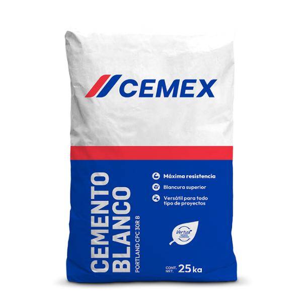 Cemento blanco cemex 25 kg
