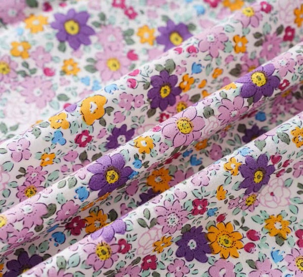 Popelín flores moradas