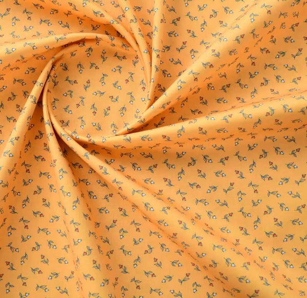 Popelin flores fondo naranja