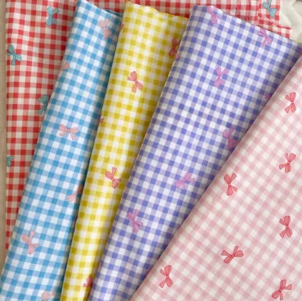 Algodón vichy lazos