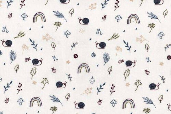 Tela de punto estampado caracoles