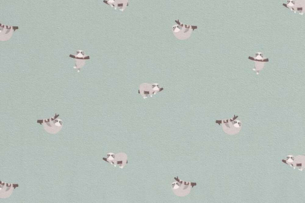 Tela de punto estampado perezosos