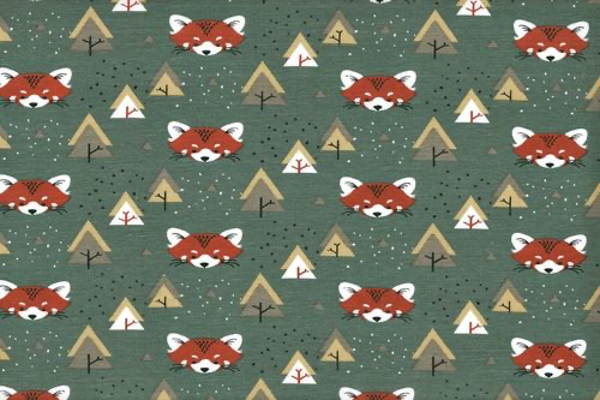 Tela de punto estampado zorros face