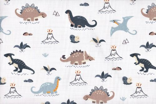 Algodón dinos fondo blanco