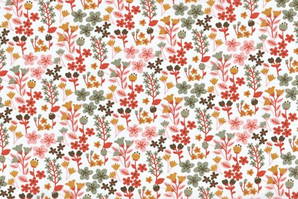 Algodón flores teja