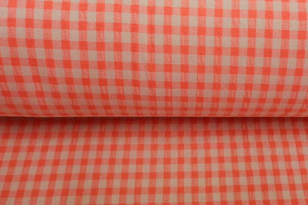 Vichy seersucker naranja fluor