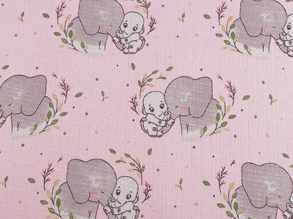 Muselina Elefante bebé Rosa