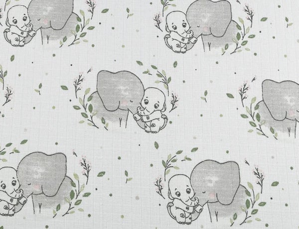Muselina Elefante bebé Gris